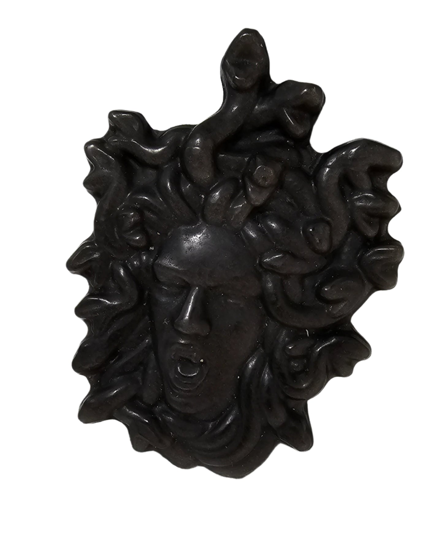 Sheen Obsidian Medusa Head Carving