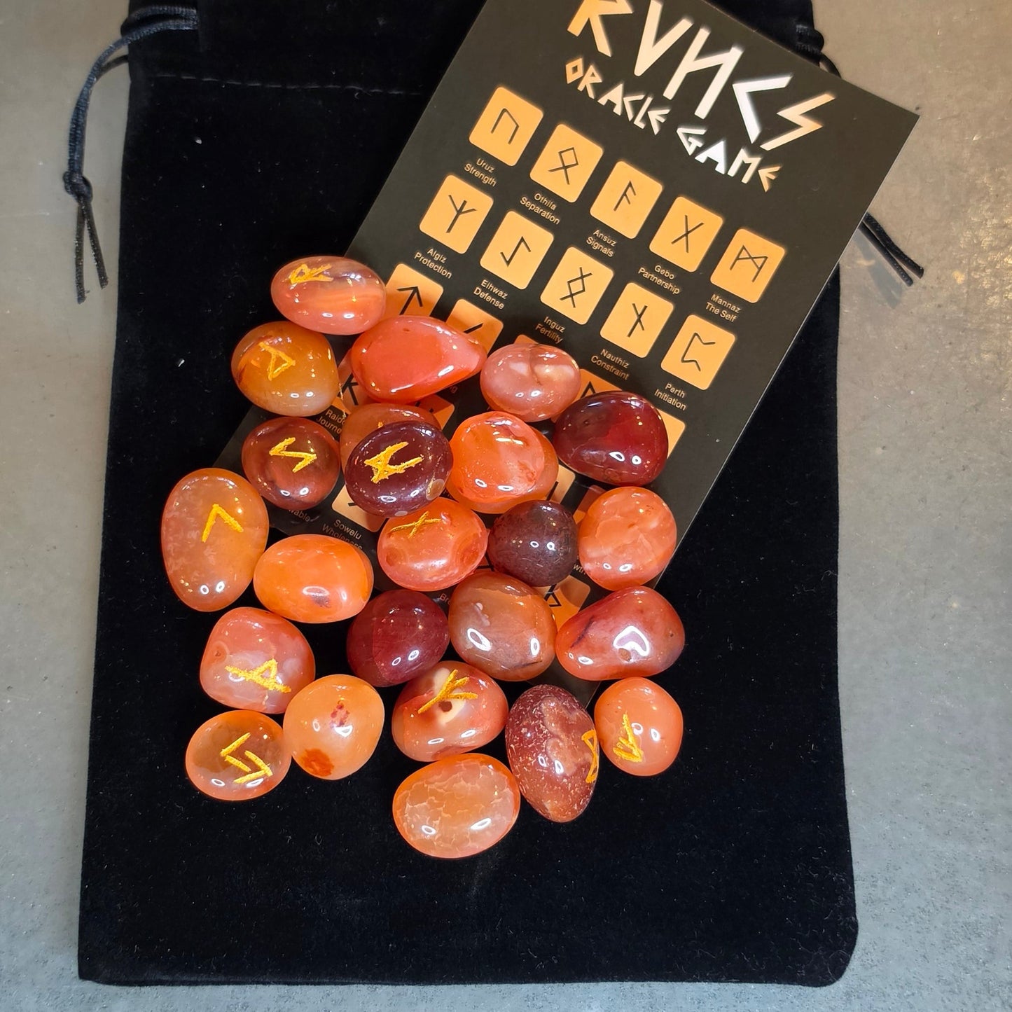 Crystal Runes (Carnelian)