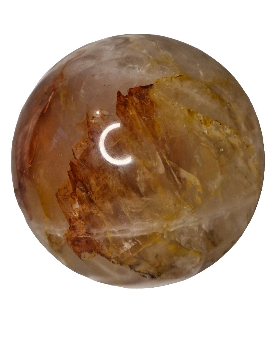 LARGE Fire Quartz and Golden Healer Sphere