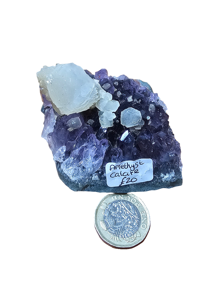 Amethyst with Calcite