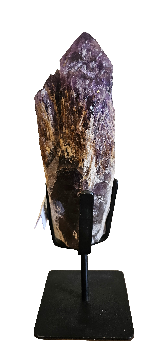 Large Elestial Amethyst Point on Stand