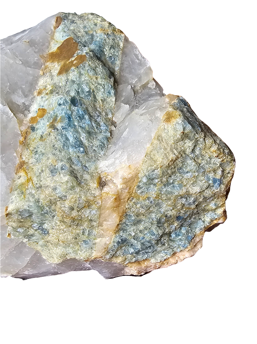 Raw Aquamarine in Smokey Quartz