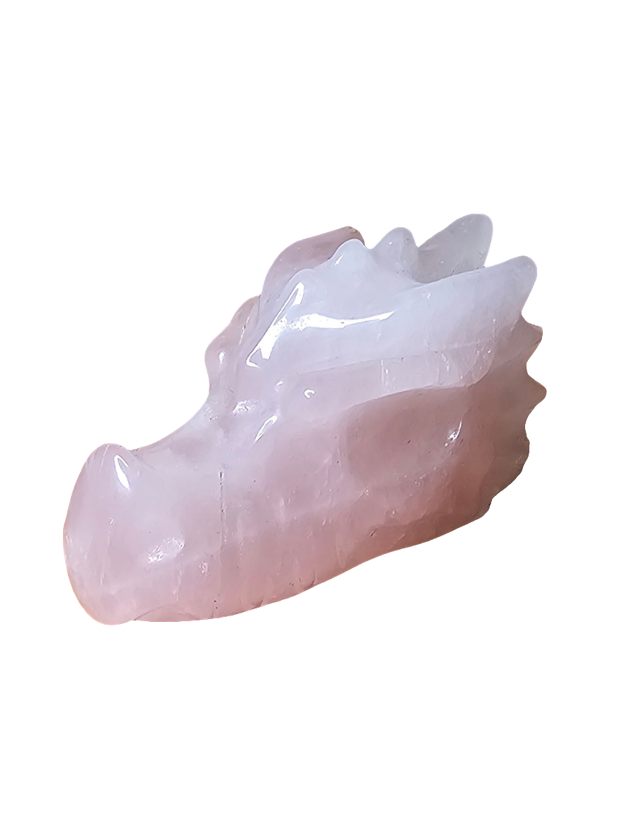 Small Rose Quartz Dragon Head