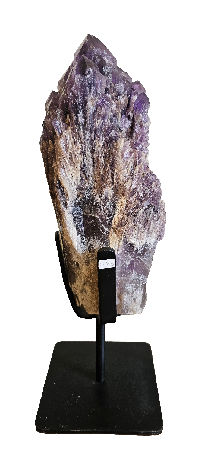 Large Elestial Amethyst Point on Stand