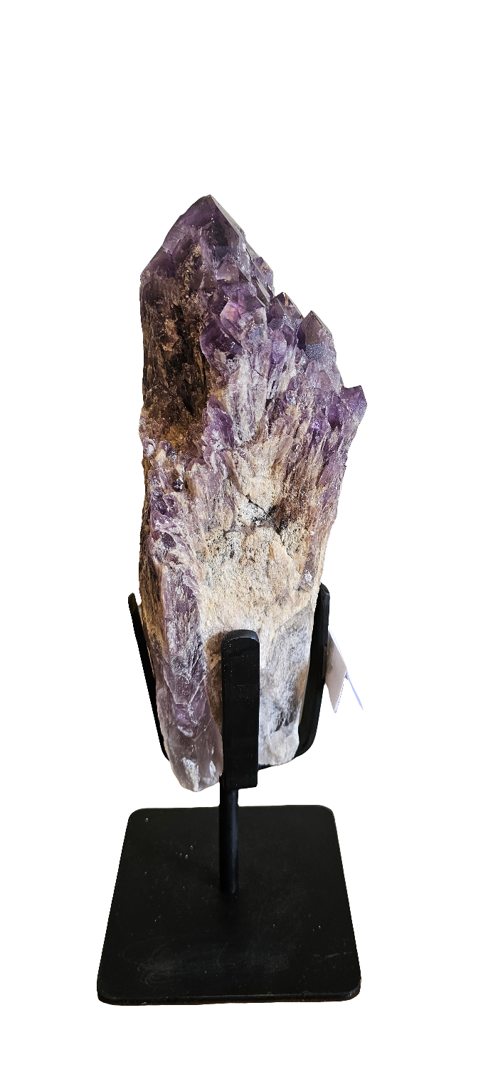 Large Elestial Amethyst Point on Stand