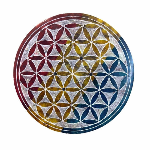 Flower Of Life Soapstone Incense Holder
