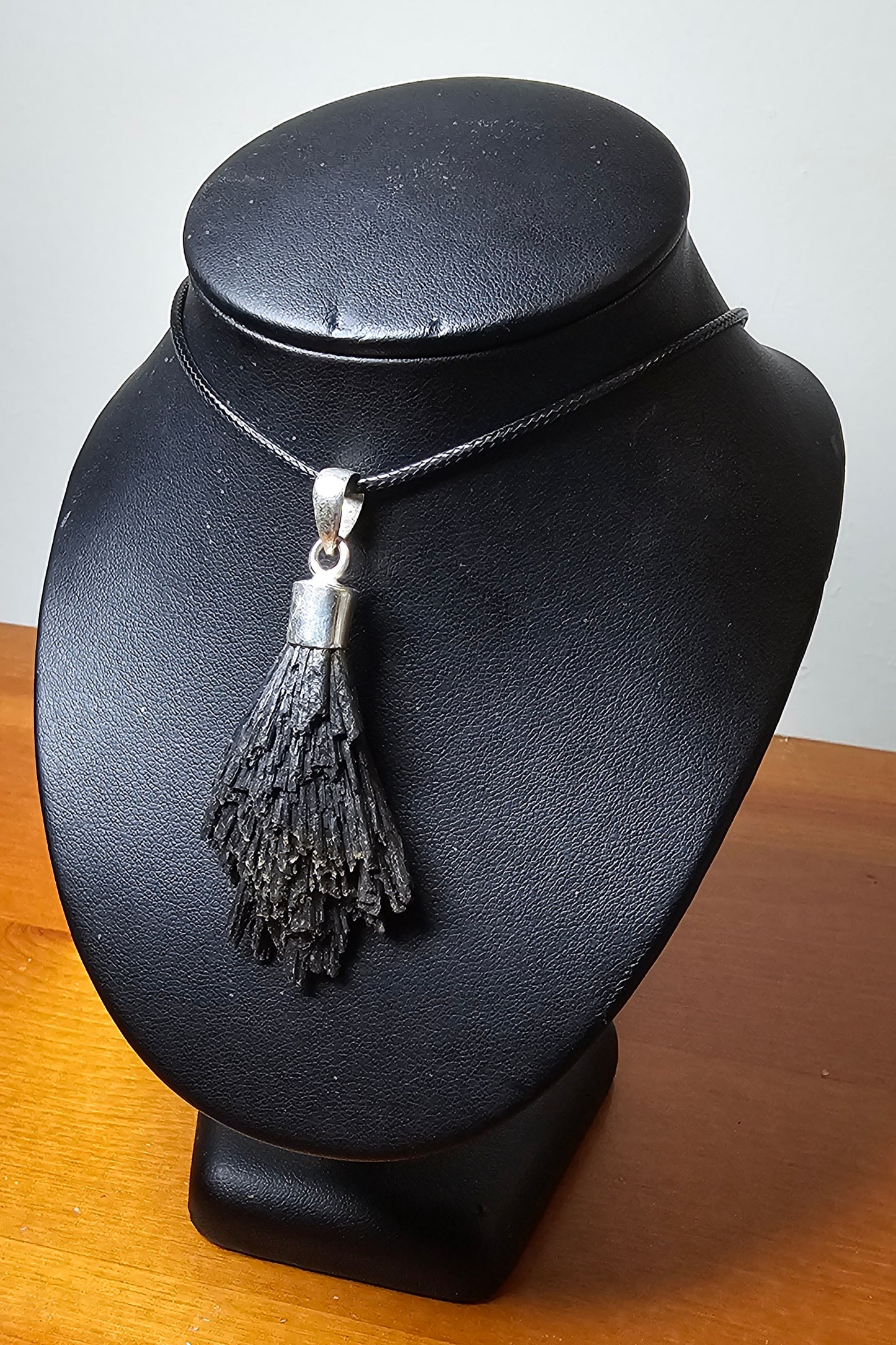 Raw Black Kyanite Pendant