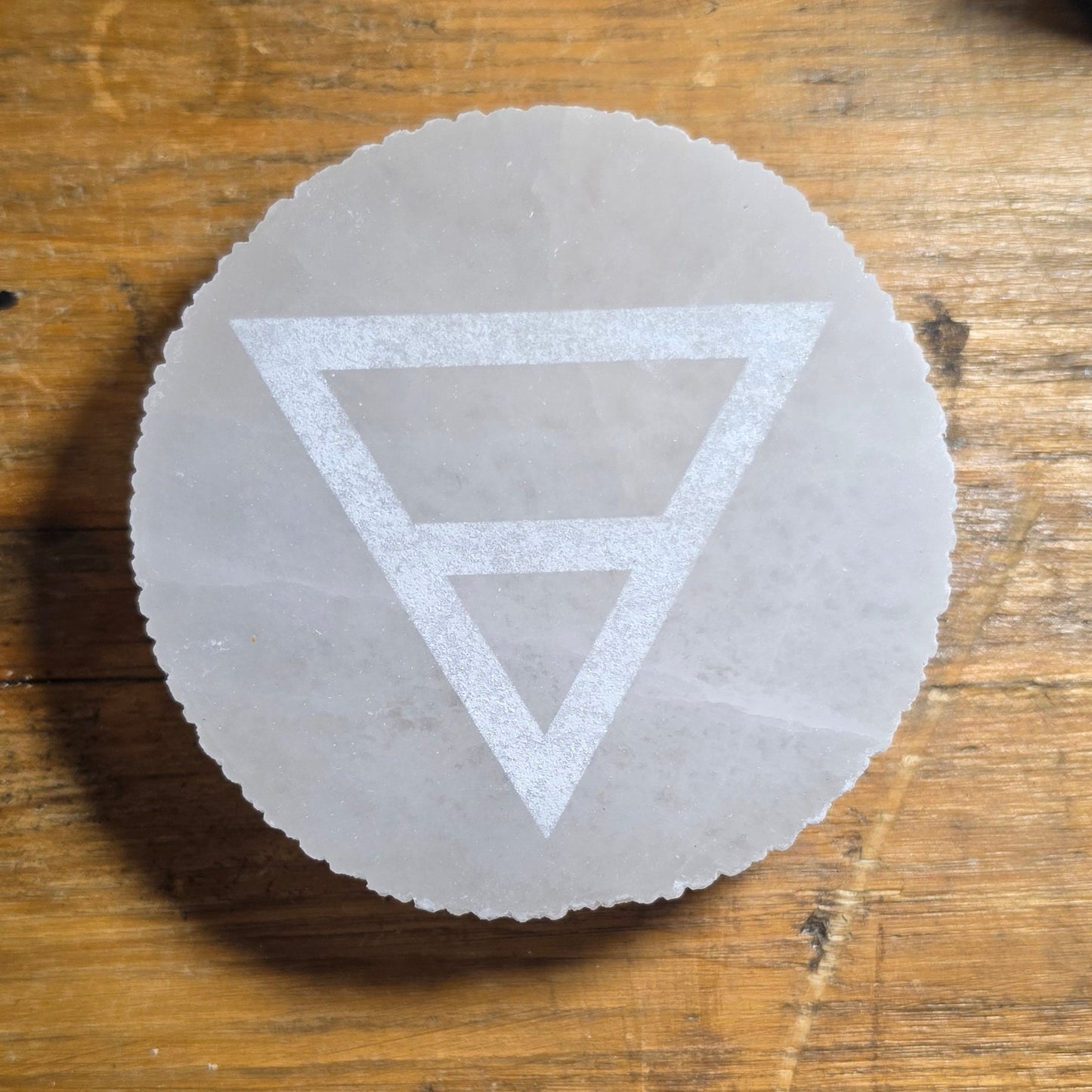 Selenite Elemental Altar Discs