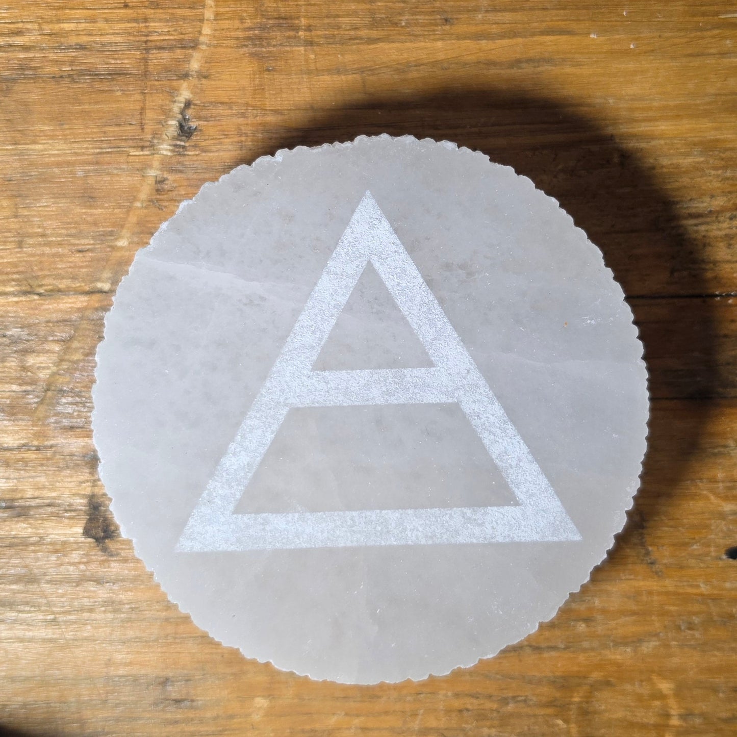 Selenite Elemental Altar Discs