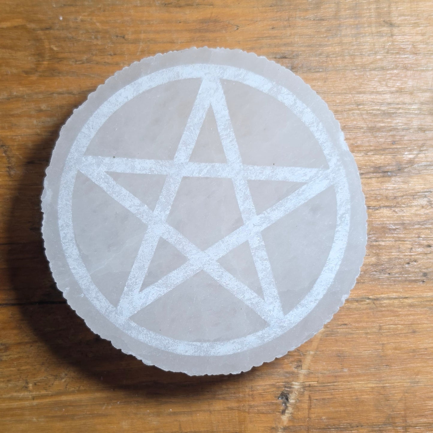 Selenite Elemental Altar Discs