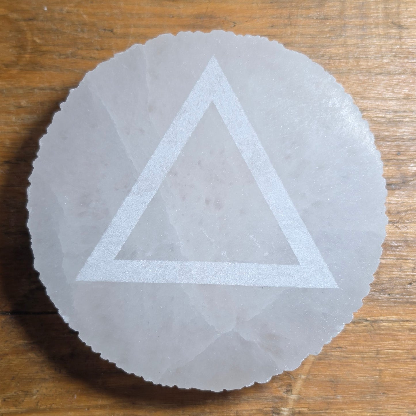 Selenite Elemental Altar Discs