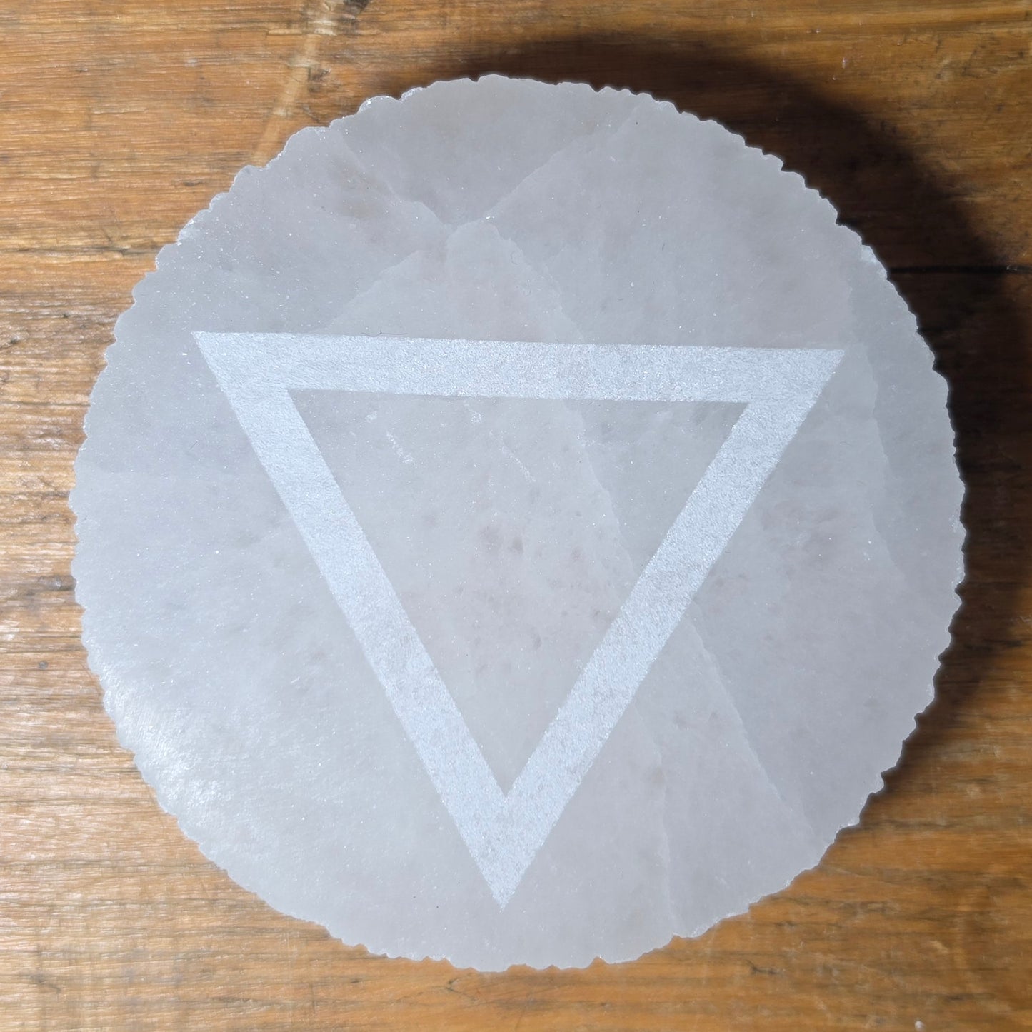 Selenite Elemental Altar Discs