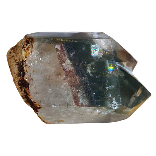Large Garden Quartz Twin Formation with Rainbows