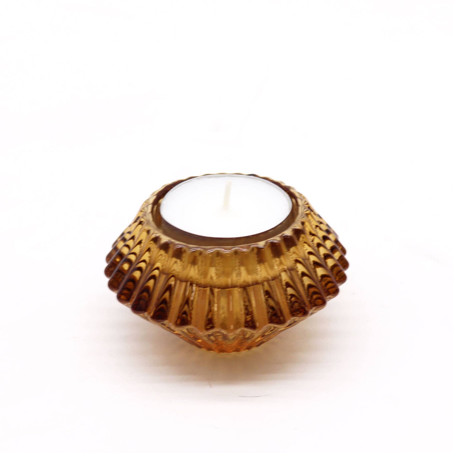 Flower Flip Candle / Tealight Holder - Antique Amber (Divine/Spirit)