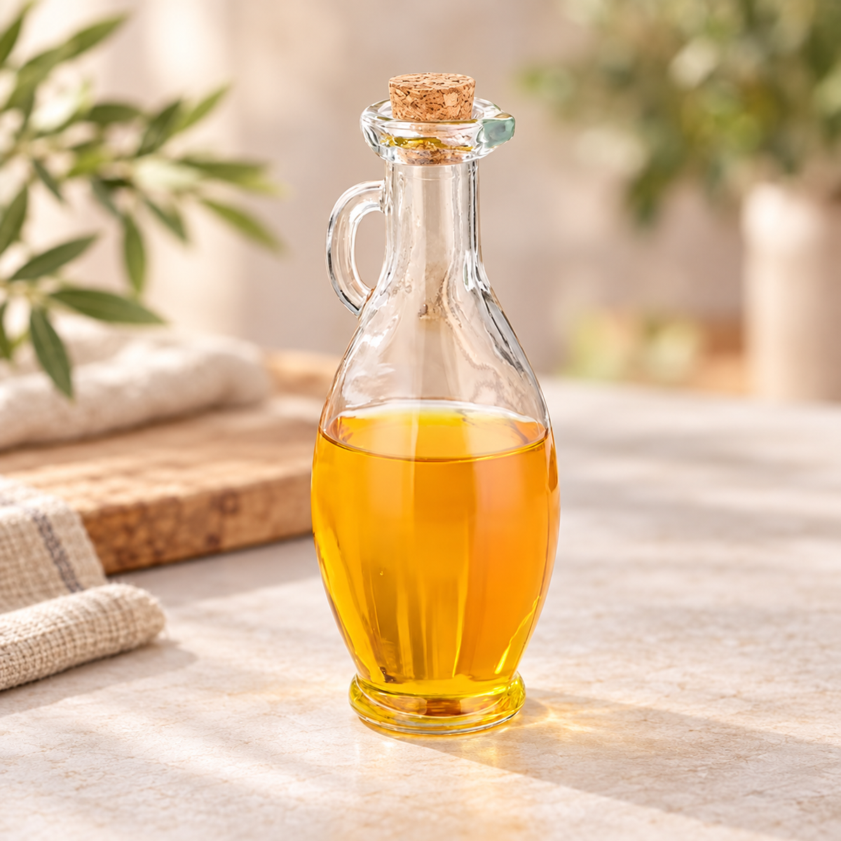 Clear Glass Bottle with Cork Stopper (250ml)