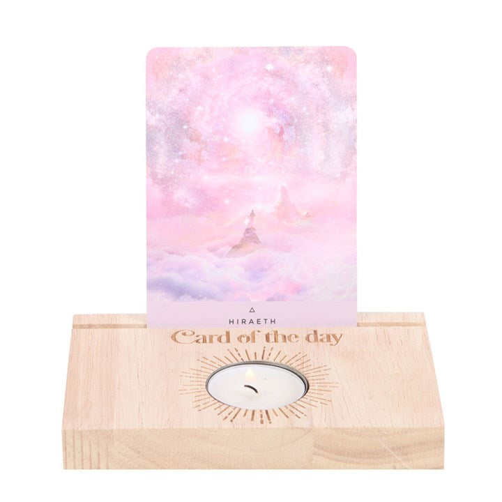 Natural Card of the Day Tarot Card Stand With Tealight Holder