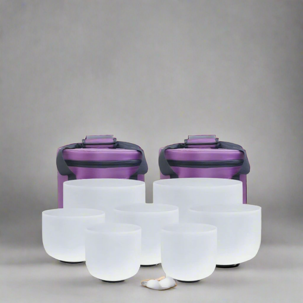 Set of 7 Quartz Singing Bowls