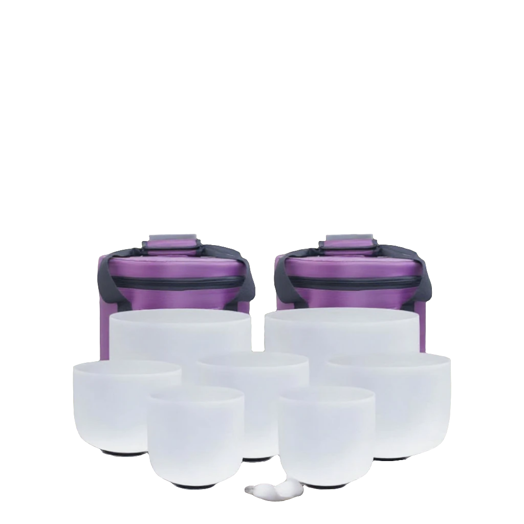 Set of 7 Quartz Singing Bowls