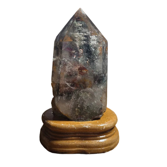 Large Garden Quartz with Wooden Stand