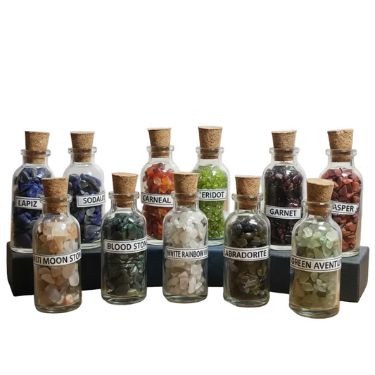 Crystal Chip Apothecary Bottles